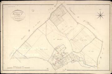 1 vue Landes-le-Gaulois : plans du cadastre napoléonien. Section C1 dite de villeruche