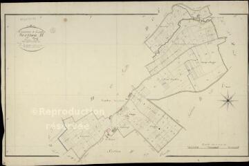 1 vue Landes-le-Gaulois : plans du cadastre napoléonien. Section H2 dite du bourg