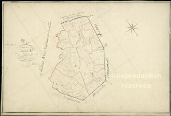 1 vue Langon : plans du cadastre napoléonien. Section A1 dite de Bourdaloue