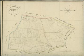 1 vue Lanthenay : plans du cadastre napoléonien. Section E dite de Malicorne