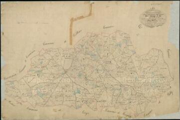 1 vue Lassay : plans du cadastre napoléonien. Tableau d'assemblage du plan cadastral parcellaire des communes de Mur, Lassay, et Gy.