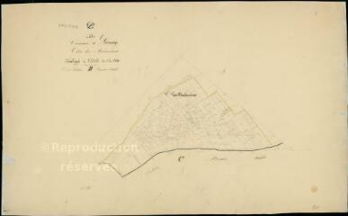 1 vue Lassay : plans du cadastre napoléonien. Section B1, Clos des Mulonnières, développement