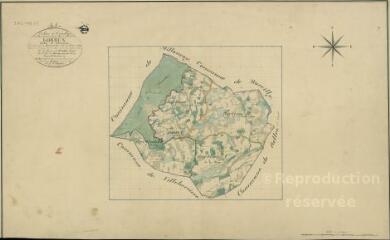 1 vue Loreux : plans du cadastre napoléonien. Tableau d'assemblage
