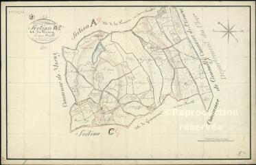 1 vue Maray : plans du cadastre napoléonien. Section E dite du Bourg (ancienne section B de Doulçay)