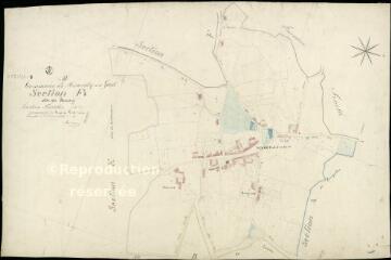 1 vue Marcilly : plans du cadastre napoléonien. Section F2 dite du Bourg