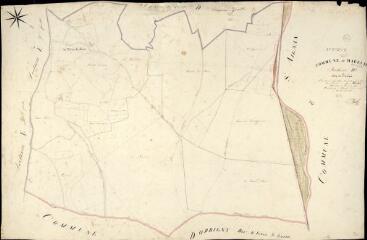 1 vue Mareuil-sur-Cher : plans du cadastre napoléonien. Section D3 dite de linière