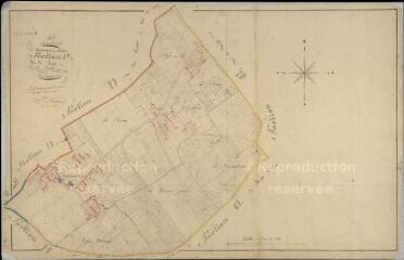 1 vue Maslives : plans du cadastre napoléonien. Section C dite du bourg