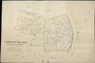 1 vue Mazangé : plans du cadastre napoléonien. Section E dite de la borde