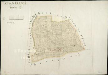 1 vue Mazangé : plans du cadastre napoléonien. Section G