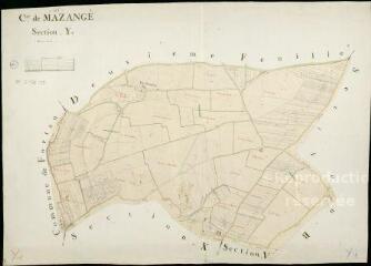 1 vue Mazangé : plans du cadastre napoléonien. Section Y1