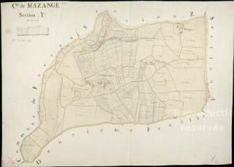 1 vue Mazangé : plans du cadastre napoléonien. Section Y2 dite du petit bois