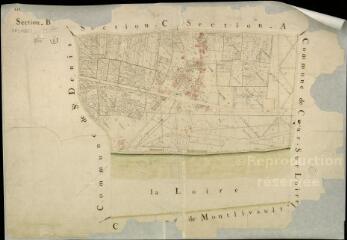 1 vue Menars : plans du cadastre napoléonien. Section B