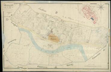 1 vue Mennetou : plans du cadastre napoléonien. Section C dite de la ville