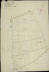 1 vue Mer : plans du cadastre napoléonien. Section K2 dite de barreau