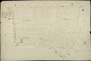 1 vue Mer : plans du cadastre napoléonien. Section O1 dite des landes