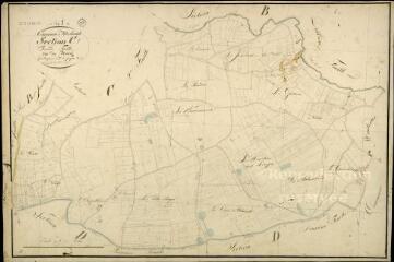 1 vue Mesland : plans du cadastre napoléonien. Section C1 dite du bourg