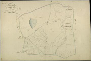 1 vue Mesland : plans du cadastre napoléonien. Section H1 dite de la bauçonnerie