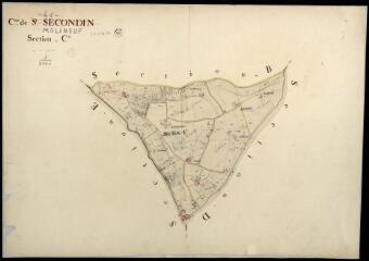 1 vue Molineuf : plans du cadastre napoléonien. Section C