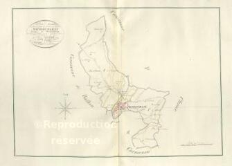 1 vue Mondoubleau : plans du cadastre napoléonien. Tableau d'assemblage Planche de complément issue de la collection dite 