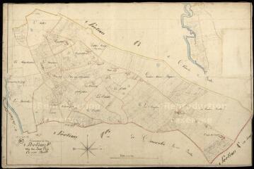 1 vue Mont-Près-Chambord : plans du cadastre napoléonien. Section F dite du bas peze