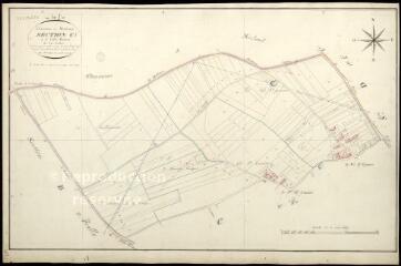 1 vue Monteaux : plans du cadastre napoléonien. Section C1 dite de la vallée monteaux