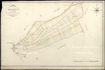 1 vue Monteaux : plans du cadastre napoléonien. Section E1 dite petit herbault