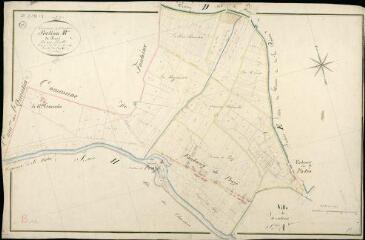 1 vue Montoire-sur-Loir : plans du cadastre napoléonien. Section B dite de praze