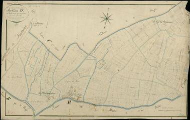 1 vue Montoire-sur-Loir : plans du cadastre napoléonien. Section D dite de fossé et du gros buisson