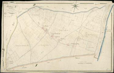 1 vue Montoire-sur-Loir : plans du cadastre napoléonien. Section E dite du tartre