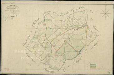 1 vue Montrouveau : plans du cadastre napoléonien. Tableau d'assemblage