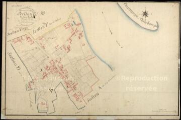 1 vue Muides-sur-Loire : plans du cadastre napoléonien. Section D1
