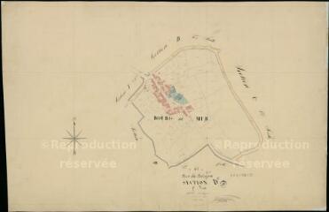 1 vue Mur-de-Sologne : plans du cadastre napoléonien. Section D5 dite du Bourg