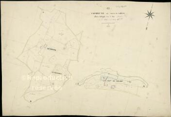 1 vue Nouan-le-Fuselier : plans du cadastre napoléonien. Section C1 dite du Bourg, développement