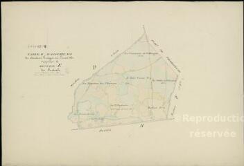 1 vue Nouan-le-Fuselier : plans du cadastre napoléonien. Tableau d'assemblage de la section E dite des Fontenils