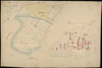 1 vue Noyers : plans du cadastre napoléonien. Section D1 dite du bourg
