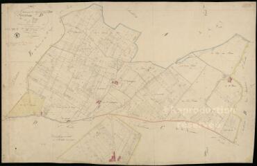 1 vue Noyers : plans du cadastre napoléonien. Section D2 dite du bourg