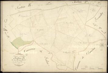 1 vue Orchaise : plans du cadastre napoléonien. Section D dite des beaux chênes