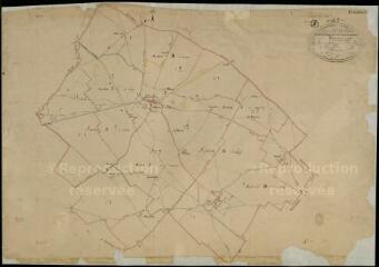 1 vue Ouzouer-le-Marché : plans du cadastre napoléonien. Tableau d'assemblage