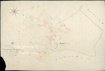 1 vue Périgny : plans du cadastre napoléonien. Section C1 dite de l'église
