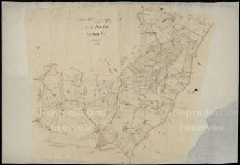 1 vue Pontlevoy : plans du cadastre napoléonien. Section E