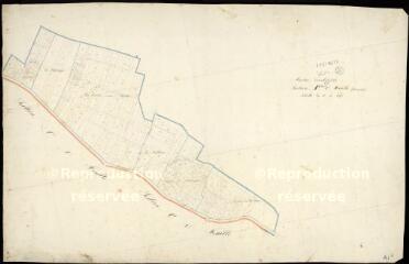 1 vue Pouillé : plans du cadastre napoléonien. Section A1 dév. dite du bourg (développement)