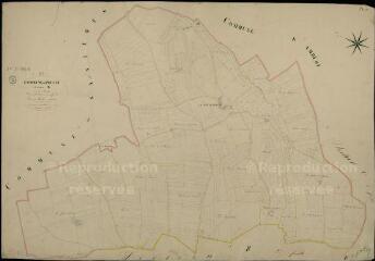 1 vue Prunay-Cassereau : plans du cadastre napoléonien. Section B1 dite du bourg
