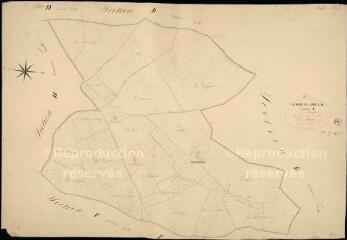 1 vue Prunay-Cassereau : plans du cadastre napoléonien. Section E1 dite de tartifume