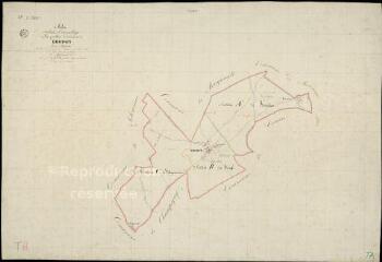1 vue Rhodon : plans du cadastre napoléonien. Tableau d'assemblage
