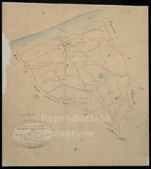 1 vue Rilly-sur-Loire : plans du cadastre napoléonien. Tableau d'assemblage. Seul existe le TA d'origine, le reste des planches date du XXè siècle et reproduit le plan de 1809. Ce sont donc les planches de l'atlas 3 P 2