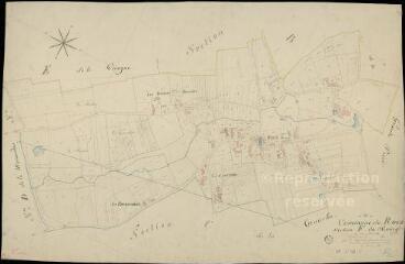 1 vue Rocé : plans du cadastre napoléonien. Section F dite du bourg