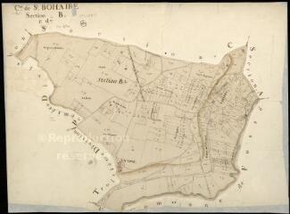 1 vue Saint-Bohaire : plans du cadastre napoléonien. Section B1