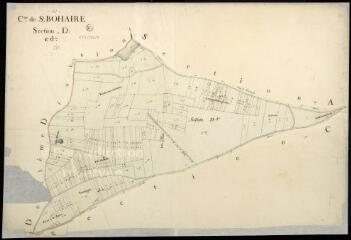 1 vue Saint-Bohaire : plans du cadastre napoléonien. Section D1