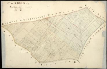 1 vue Saint-Denis-sur-Loire : plans du cadastre napoléonien. Section D