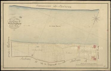 1 vue Saint-Dyé-sur-Loire : plans du cadastre napoléonien. Section A1 dite du basbourg